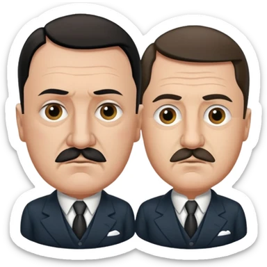 Adolf Hitler and mussolini of italy sticker