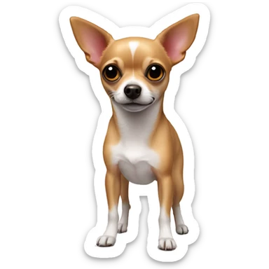 chihuahua crossed with a jack russel, pink nose, short legs sticker