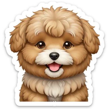  light brown maltipoo smiling sticker
