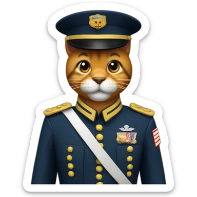 Garfield cadet in the old style uniform sticker