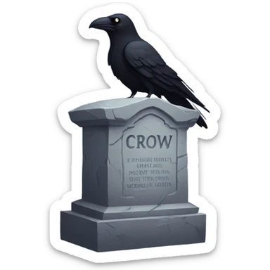 Tombstone with crow on top sticker