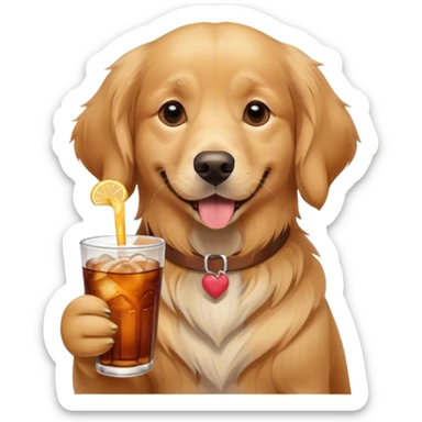 Dog with sweet tea sticker