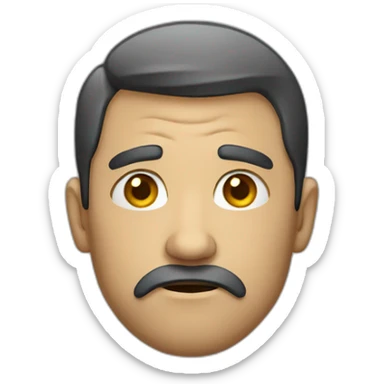 unhappy man\ sticker