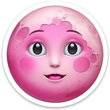 Pink moon with no face sticker
