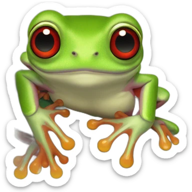 Red eyes tree frog sticker