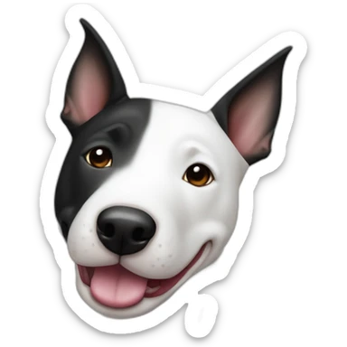 perro bull terrier color blanco con mancha en ojo derecho negra sticker