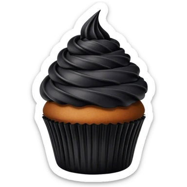 Classy gothic black cupcake with black frosting sticker