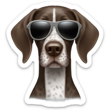 German shorthair pointer Dog with sunglasses on sticker