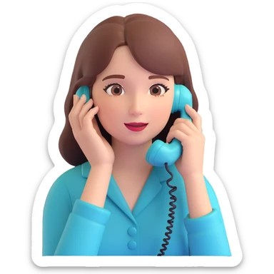 girl talking on phone bedroom background, close up pose sticker
