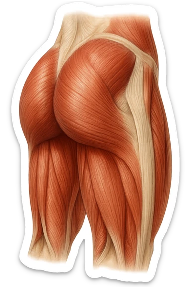 MUSCOLI ANATOMICI DI GLUTEI UMANI, IPERREALISTICI 4K sticker