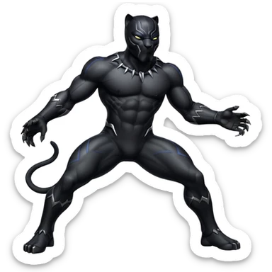 Black panther animal, full body to lie sticker