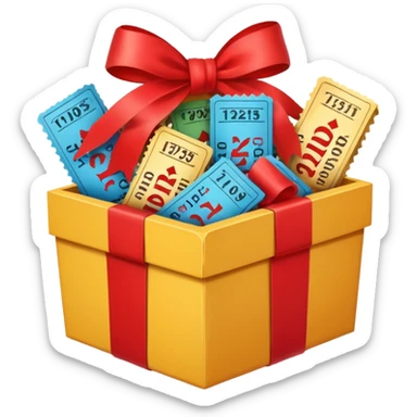 a box marked carnival pack with tickets as a bundle sticker