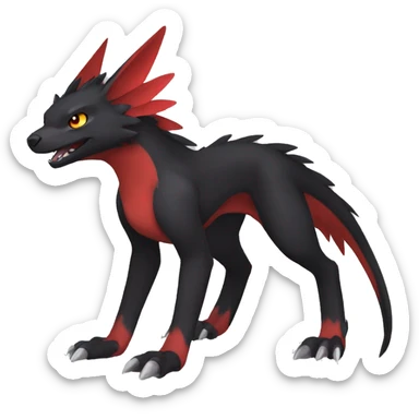 Cute cool black red nargacuga animal hybrid Fakemon full body sticker