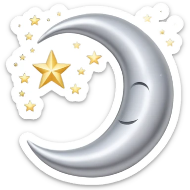 crescent moon and stars sticker