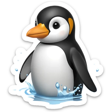 Penguin in tank sticker