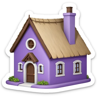 I want an emoji of a cute little purple and white house that looks like the lennox spice village house sticker