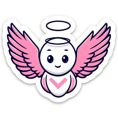 Victoria's Secret angel wings logo with pink stripes sticker