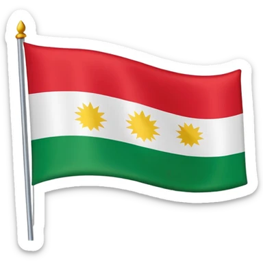 flag of Kurdistan, classic emoji style sticker