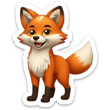 Furry fox sticker