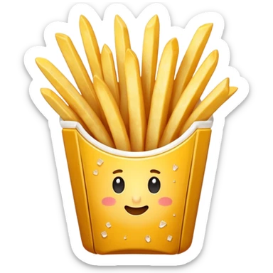 French fries without any smiley on it sticker