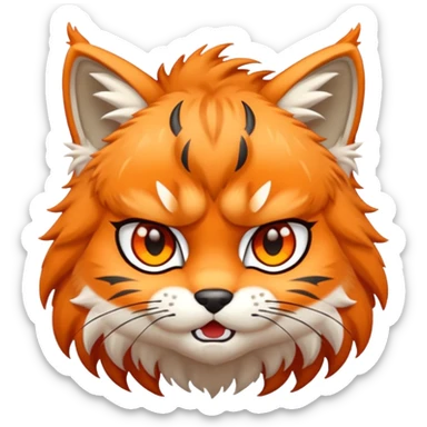 Chibi Sticker lynx angry sticker