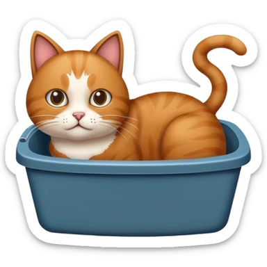 Cat pooping sticker