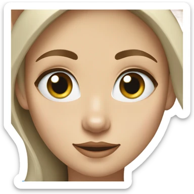 White Woman hair brown and bleus eyes and golden Husky With green eyes sticker