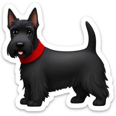 Black Scottish Terrier with red sweater sticker