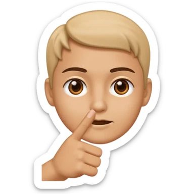 Point your finger at the face. sticker