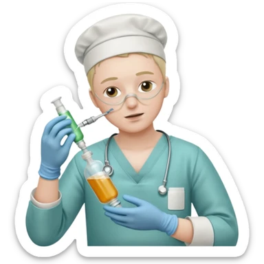 A victorian surgeon using chloroform as an anaesthetic on a patient during an operation sticker