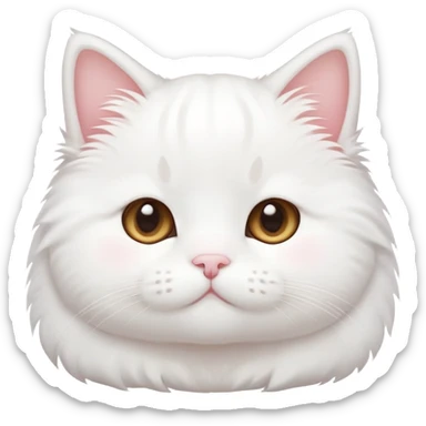 A cute uwu white cat Mochi sticker