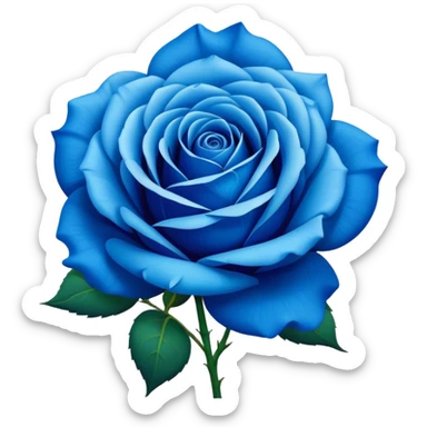 Vibrant blue rose in full bloom, similar to rose emoji sticker