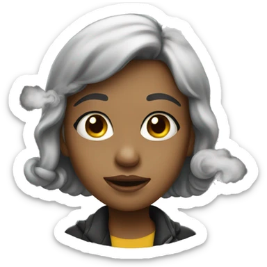 Girl with smoke sticker