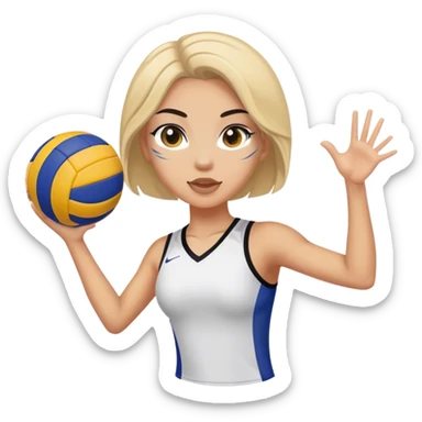 Girl with an eyeliner playing volleyball  sticker