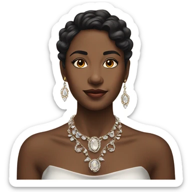 portrait of girl with jewelry sticker