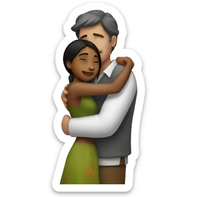 White guy hugging fair indian girl sticker
