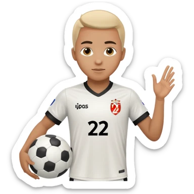 White soccer jersey turn around with number 22 and my name RONIHO sticker