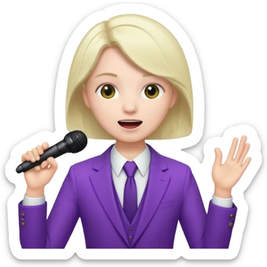 joker with, microphone, singing sticker