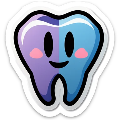 Tooth with diamond sticker