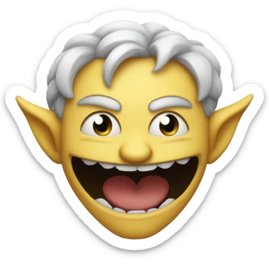 The smile demon with a smile that fills the screen going past the limits of the face  sticker