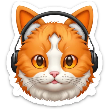 Gato con calentadoras de orejas sticker