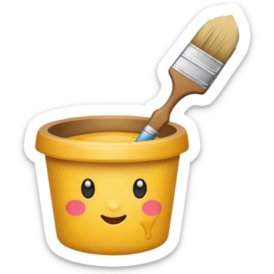 manchas de pintura y pinceles sticker