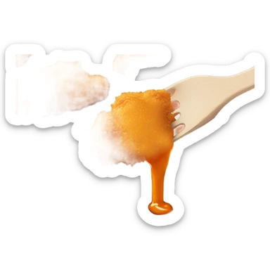 raising cane's chicken finger dipped into sauce sticker