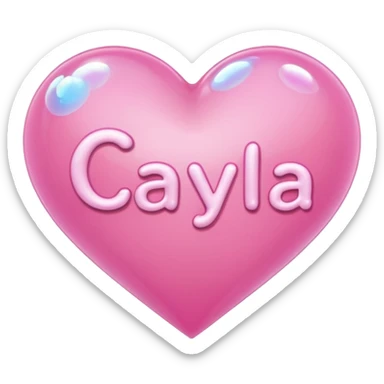 A Pink heart with a name Cayla inside it sticker