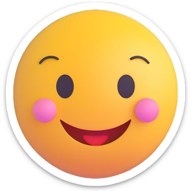 3D smiley emoji, round shape, in love, loving glance, no body sticker