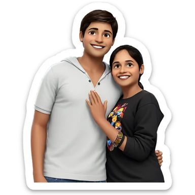 boys smiling in casual wear sticker