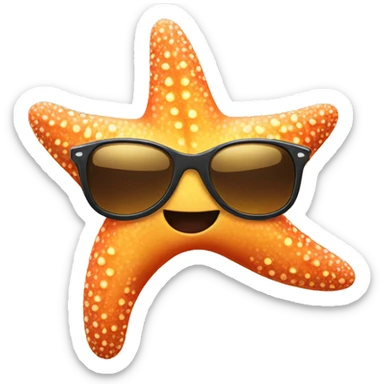 starfish with sunglasses sticker