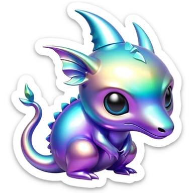 Metallic glossy complex iridescent aesthetic-scenery-Fakémon-creature sticker