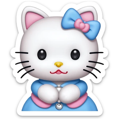 Hello kitty con un moño azul muy cute sticker