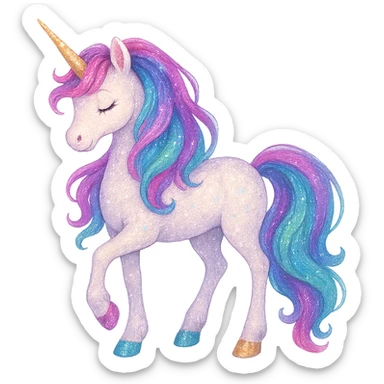 sparkly unicorn sticker